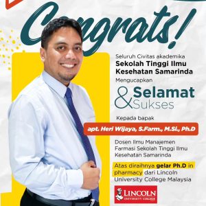 Read more about the article CONGRATULATIONS, Selamat Kepada Bapak apt. Heri Wijaya, S.Farm., M.Si., Ph.D Atas Gelar Doktor yang Telah Diraih