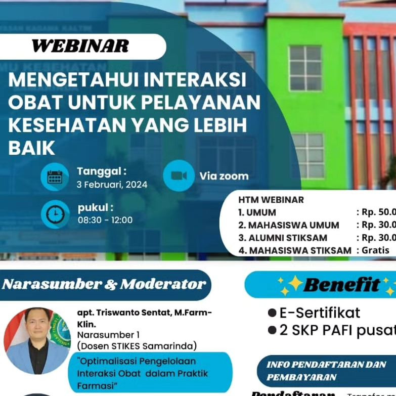 Read more about the article Webinar Dies Natalis Ke-5 STIKSAM “Mengetahui Interaksi Obat Untuk Pelayanan Kesehatan yang Lebih Baik”