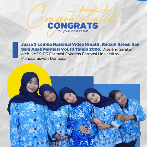 Read more about the article Mahasiswa STIKSAM Raih Juara 3 Lomba Video Kreatif Ragam Kreasi dan Seni Anak Farmasi Vol. III Tahun 2026
